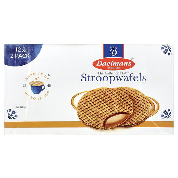 Daelmans, Stroopwafels, Caramel, 12-2 Packs,  2.75 oz (78 g) Each