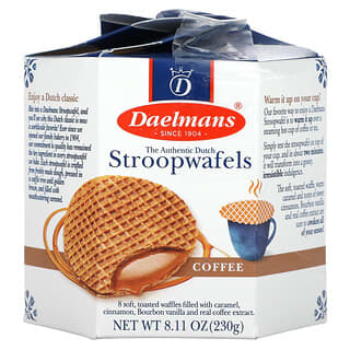 Daelmans, Strookwafels, кофе, 8 вафель, 230 г (8,11 унции)
