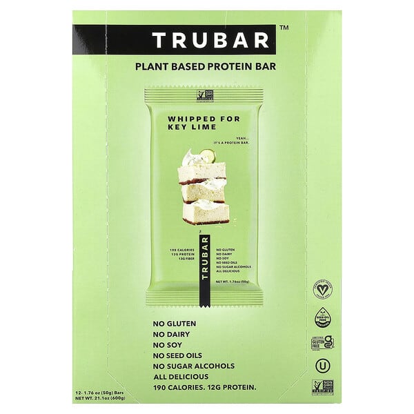 Plant Based Protein Bar, Whipped For Key Lime, 12 Bars, 1.76 oz (50 g) Each