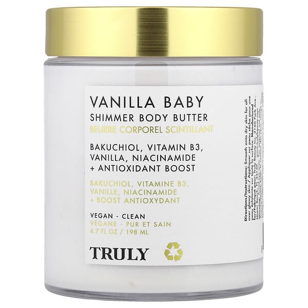 Truly Beauty, 바닐라 베이비 쉬머 바디 버터, 198ml(6.7fl oz)