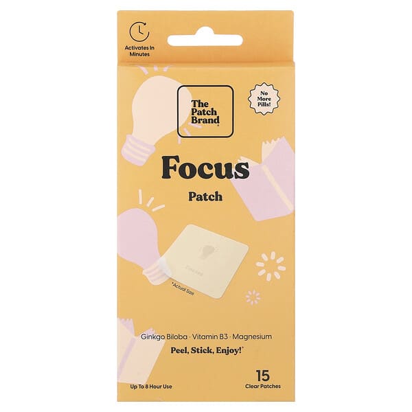 The Patch Brand, Focus Patch, патчи для концентрации внимания, 15 очищающих патчей