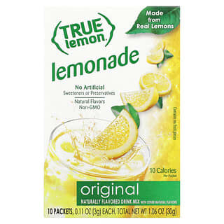 True Citrus, ليمون حقيقي، عصير الليمون الأصلي، 10 عبوات، 1.06 أوقية (30 غرام)