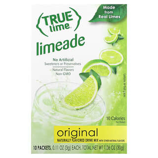 True Citrus, True Lime，檸檬水，原裝，10 包，每包 0.11 盎司（3 克）