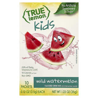True Citrus, Kids, настоящий лимон, дикий арбуз, 10 пакетиков по 3,5 г (0,12 унции)
