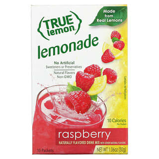 True Citrus, 真正的檸檬，樹莓檸檬水味，10 包，每包 0.11 盎司（3 克）