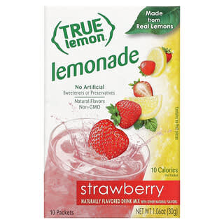 True Citrus, True Lemon，草莓檸檬飲品粉，10包，1.06盎司（30克）