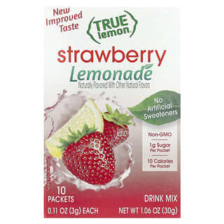 True Citrus, True Lemon®, Strawberry Lemonade, 10 Packets, 0.11 oz (3 g) Each