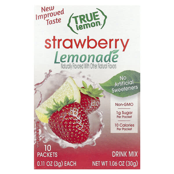 True Citrus, True Lemon, 딸기 레모네이드, 10봉지, 30g(1.06oz)