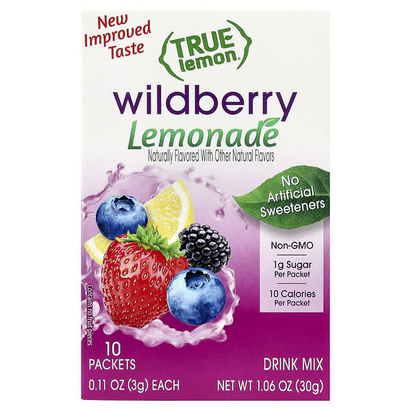 True Citrus, True Lemon, 레모네이드, 와일드베리, 10팩, 각 3g(0.11oz)