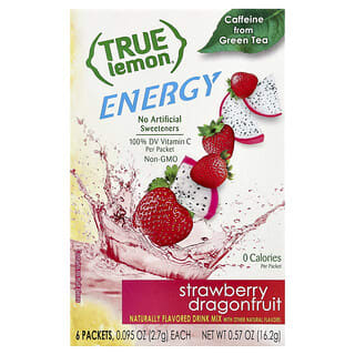 True Citrus, Pravi limun, energija, jagoda zmajevo voće, 6 vrećica, 2,7 g svaka