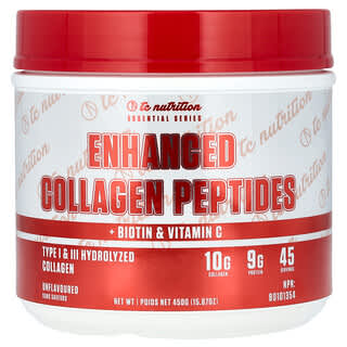 TC Nutrition, Essential Series, Enhanced Collagen Peptides + Biotin & Vitamin C, Unflavored, 15.87 oz (450 g)