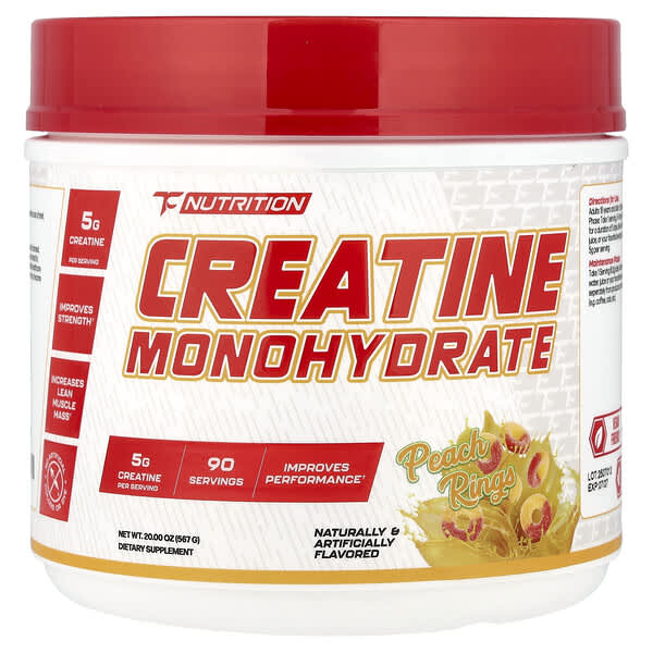 Creatine Monohydrate, Peach Rings, 90 Servings, 20 oz (567 g)