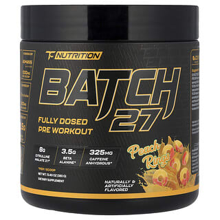 TC Nutrition, Batch 27, Fully Dosed Pre Workout, Peach Rings, 13.4 oz (380 g)