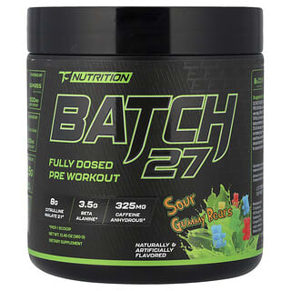 TC Nutrition, Batch 27, Fully Dosed Pre Workout, Sour Gummy Bears, 13.4 oz (380 g)