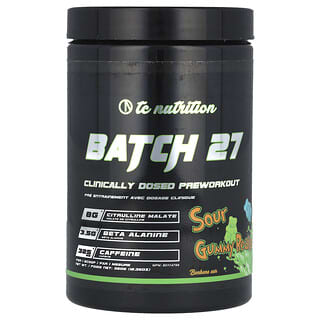 TC Nutrition, Batch 27, Clinically Dosed Preworkout, Sour Gummy Bears, 12.35 oz (350 g)