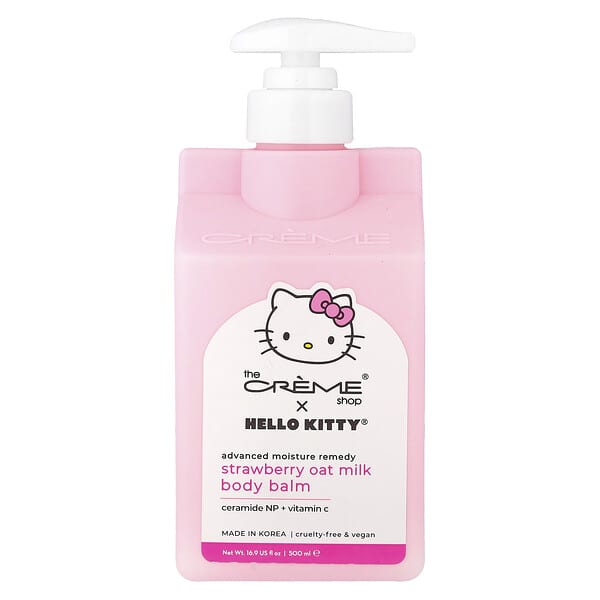 The Creme Shop, 헬로키티®, 어드밴스드 모이스처 레미디 바디 밤, 딸기 오트 밀크, 500ml(16.9fl oz)