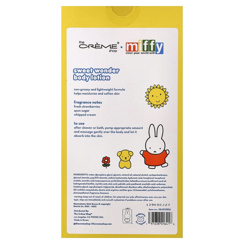 Miffy, Moisturizing Body Lotion, Sweet Wonder, 11.4 fl oz (340 ml)