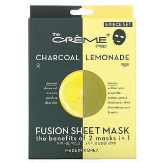 The Creme Shop, Fusion 美容面膜，木炭柠檬水，5 片，4.40 盎司（125 克）