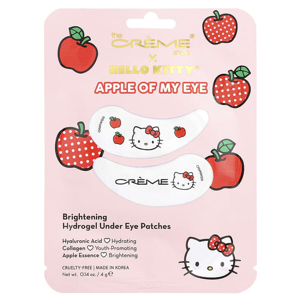 The Creme Shop, 헬로키티®, 애플 오브 마이 아이, 브라이트닝 하이드로겔 언더 아이 패치, 4g(0.14oz)