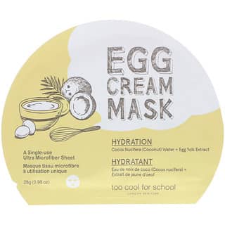 Too Cool for School, Egg Cream, увлажняющая маска, 1 шт., 28 г (0,98 унции)
