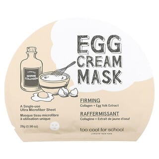 Too Cool for School, Egg Cream Beauty Mask, Firming, 1 Sheet, 0.98 oz (28 g)