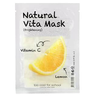 تو كوول فور سكول‏, قناع الجمال الطبيعي من Vita (لتفتيح البشرة) مع فيتامين جـ والليمون ، قناع واحد ، 0.77 أونصة سائلة (23 مل)