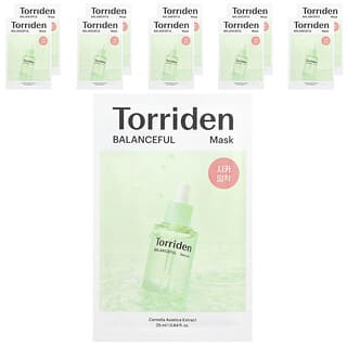 Torriden, Balanceful Cica, Máscara de Beleza, 10 Máscaras Faciais, 25 ml (0,84 fl oz)