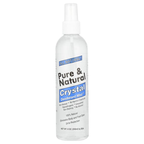 Thai Deodorant Stone, 퓨어 & 내추럴, 크리스탈 데오드란트 Mist™, 무향, 240ml(8oz)
