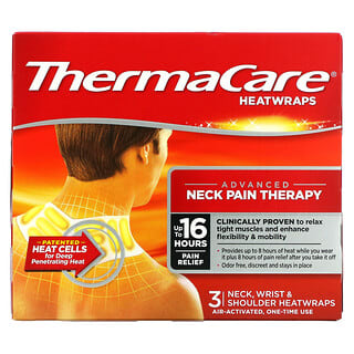 ThermaCare, Advanced Neck Pain Therapy, hochentwickelte Wärmetherapie für Nackenschmerzen, 3 Nacken-, Handgelenk- und Schulter-Wärmeumschläge
