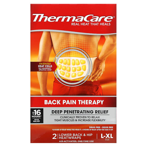 ThermaCare, Back Pain Therapy、L～XL、ヒートラップ2枚入り