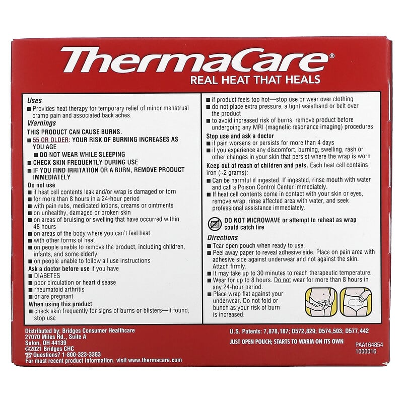 Thermacare Heatwraps, Menstrual, Pain Therapy