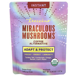 Teeccino, Instant Herbal Coffee, Miraculous Mushrooms, Caffeine Free, 3.53 oz (100 g)