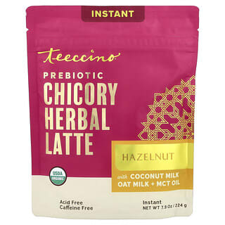 Teeccino, Instant Herbal Latte, Instant-Kräuter-Latte, Haselnuss, mittlere Röstung, koffeinfrei, 224 g (7,9 oz.)