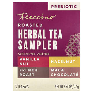 Teeccino, набор чая из обжаренных трав, 4 вкуса, без кофеина, 12 чайных пакетиков, 72 г (2,54 унции)