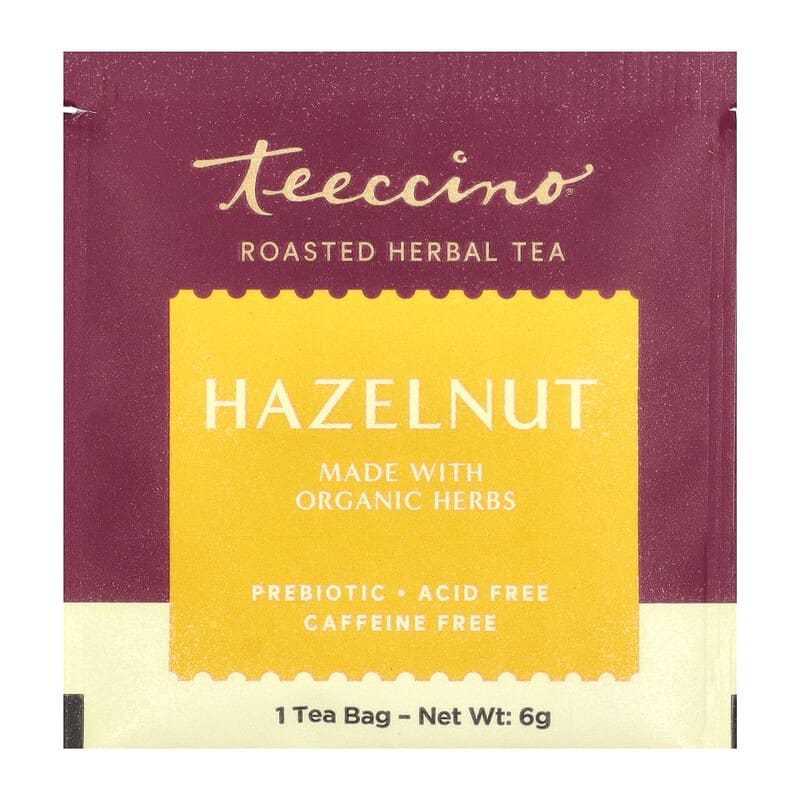 Roasted Herbal Tea, Hazelnut, Caffeine Free, 10 Tea Bags, 60 g