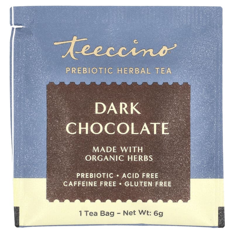 Prebiotic Herbal Tea, Dark Chocolate, Caffeine Free, 10 Tea Bags