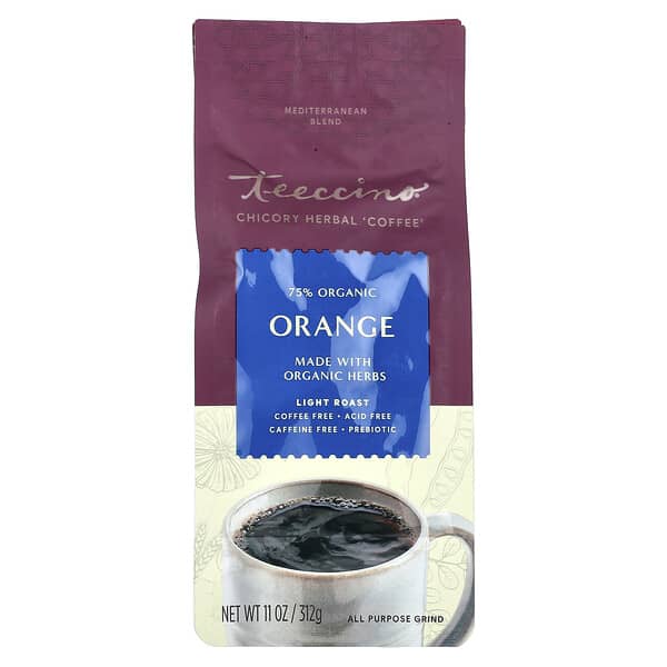 Teeccino, 菊苣草本咖啡，橙味，輕度烘焙，無咖啡萃取，11 盎司（312 克）