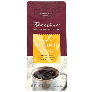 Teeccino, Zichorien-Kräuterkaffee, Mittlere Röstung, Koffeinfrei, Haselnuss, 312 g
