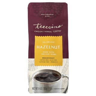 Teeccino, Alternativa a base de hierbas y café con achicoria prebiótica, Avellana, Tostado medio, Sin cafeína, 312 g (11 oz)