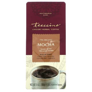 Teeccino, チコリハーブコーヒー、モカ、ミディアムロースト、カフェインフリー、312g（11オンス）