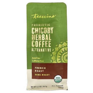 Teeccino, органический травяной кофе из цикория, французская обжарка, темная обжарка, без кофеина, 312 г (11 унций)