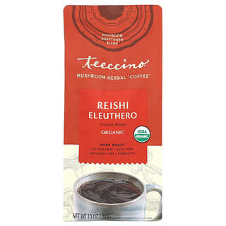 Teeccino, Mushroom Herbal Coffee, Reishi Eleuthero, Dark Roast, Caffeine Free, 10 oz (284 g)