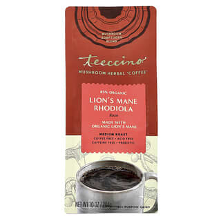 Teeccino, Café con hierbas con hongos, Rodiola melena de león, Tostado medio, Sin cafeína`` 284 g (10 oz)