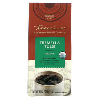 Teeccino, Organic Mushroom Herbal 'Coffee', Tremella Tulsi, Medium Roast, Caffeine Free, 10 oz (284 g)