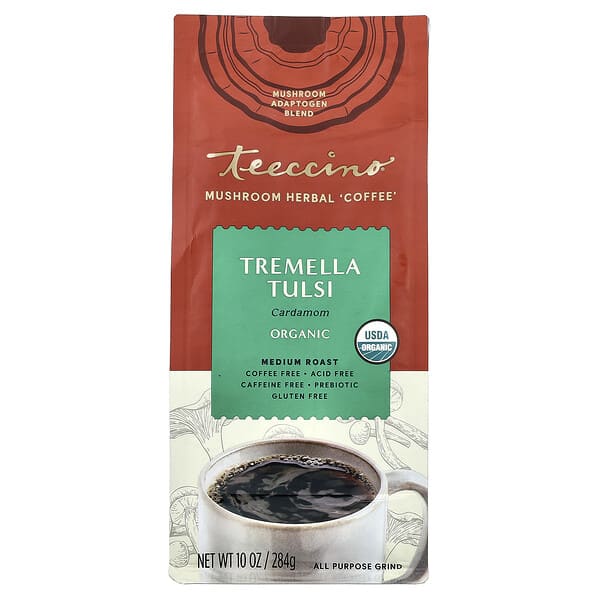 Teeccino, 유기농 버섯 허브 '커피', 흰목이버섯, 미디엄 로스트, 카페인 무함유, 284g(10oz)