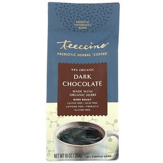 تيتشينو‏, قهوة عشبية بالبريبيوتيك، شوكولاتة خام، تحميص داكن، خالية من الكافيين، 10 أونصات (284 جم)