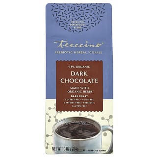 Teeccino, Prebiotic Herbal Coffee, темный шоколад, темная обжарка, без кофеина, 284 г (10 унций)