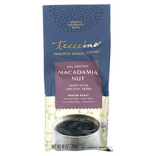Teeccino, プレバイオティクスハーブコーヒー、マカダミアナッツ、ミディアムロースト、カフェインフリー、284g（10オンス）