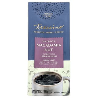 Teeccino, Prebiotic Herbal 'Coffee', Macadamia Nut, Medium Roast, Caffeine Free, 10 oz (284 g)