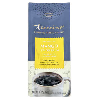 Teeccino, Prebioottinen yrttikahvi, mango-sitruunamelissa, vaaleapaahtoinen, kofeiiniton, 284 g